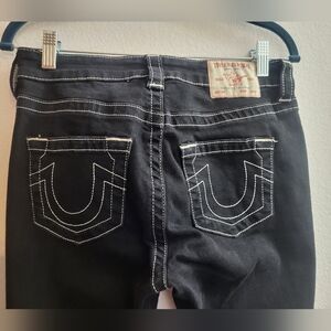 True Religion Jennie curvy mid rise super skinny black jeans. 29waist